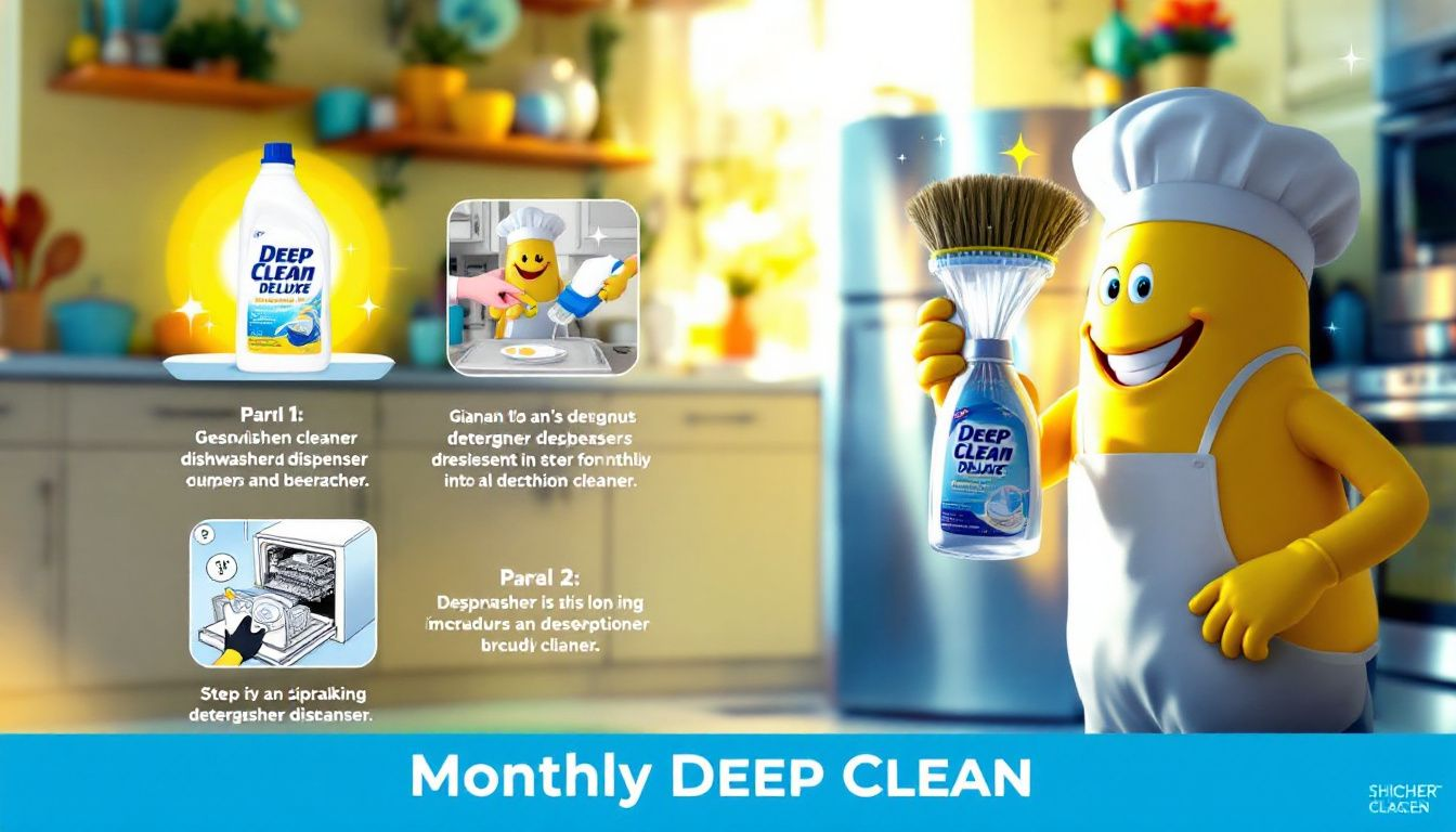 Deep cleaning a dishwasher monthly.