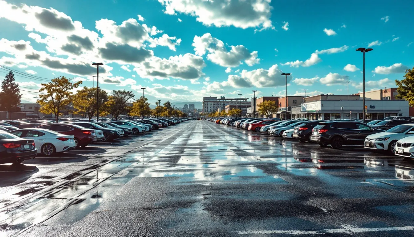 A clean parking lot showcasing the importance of regular maintenance.